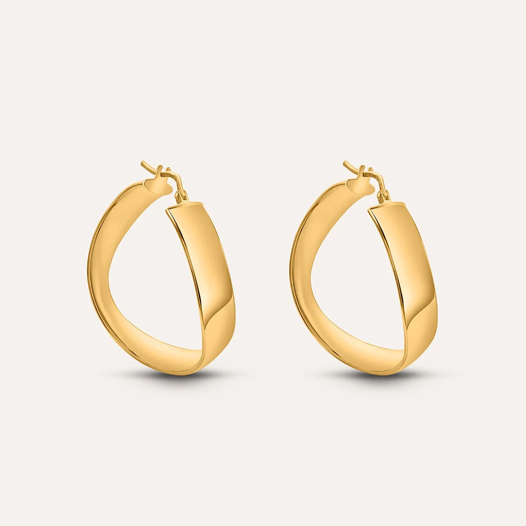 Earrings_1 Silver Collection Hoop Earrings in Gold-Plated Silver - Image 1