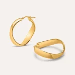 Silver Collection Hoop Earrings in Gold-Plated Silver - Image 3